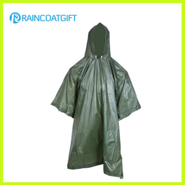 Wasserdichte PVC Armee Regen Poncho (RVC-022)